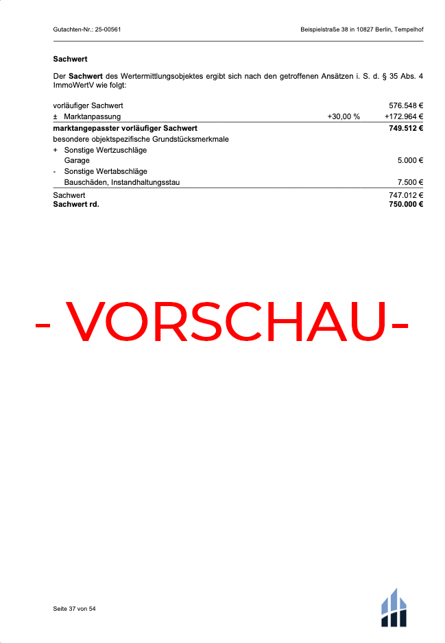 Vorschau eines Immobiliengutachtens Bild 8